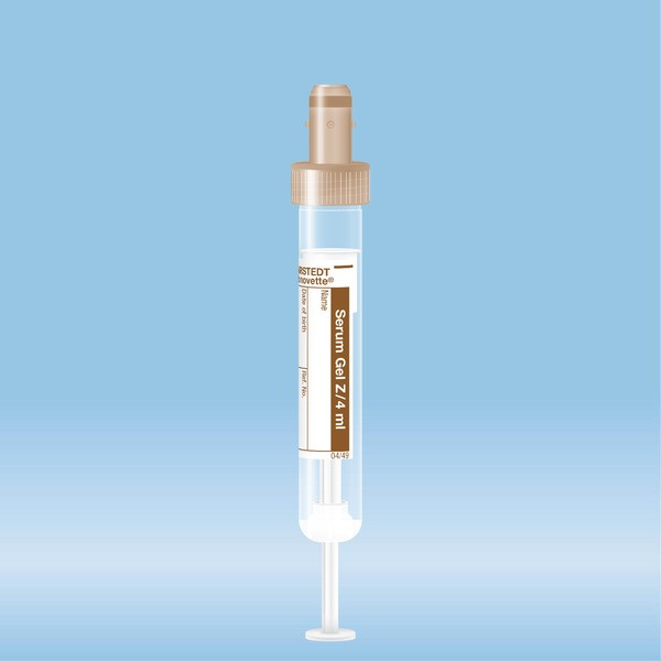 S-Monovette® Serum Gel CAT, 4 ml, cap brown, (LxØ): 75 x 13 mm, with paper label