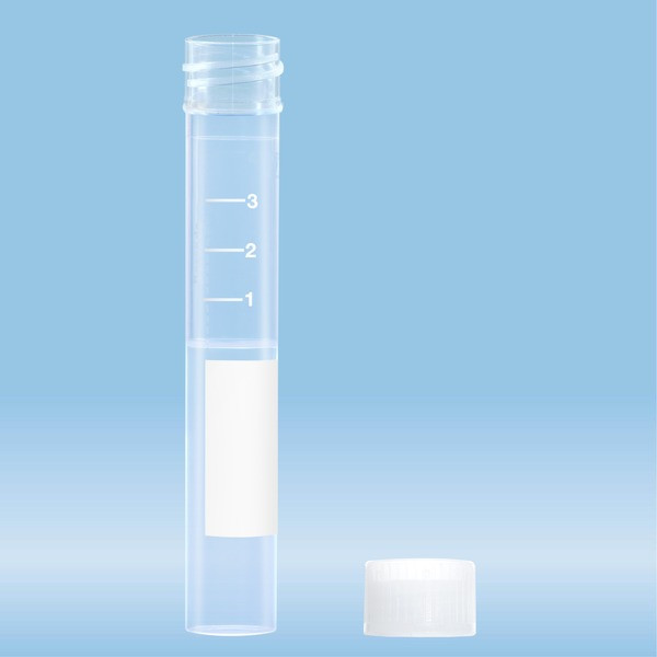 Screw cap tube, 5 ml, (LxØ): 92 x 15.3 mm, conical false bottom, flat tube bottom, PP, cap enclosed,