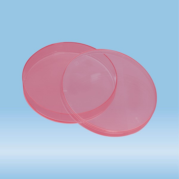 Petri dish, 92 x 16 mm, red, with ventilation cams