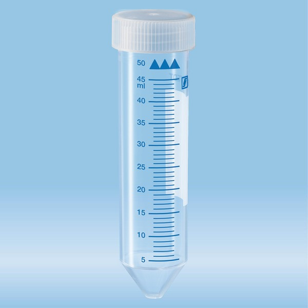 Screw cap tube, 50 ml, (LxØ): 114 x 28 mm, PP, with print