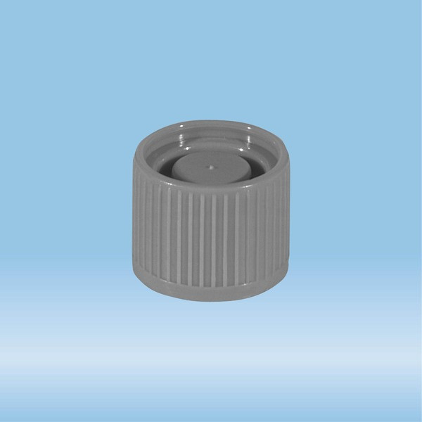 Screw cap, grey, suitable for tubes Ø 16-16.5 mm