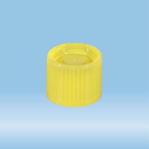 Screw cap, yellow, suitable for tubes Ø 16-16.5 mm