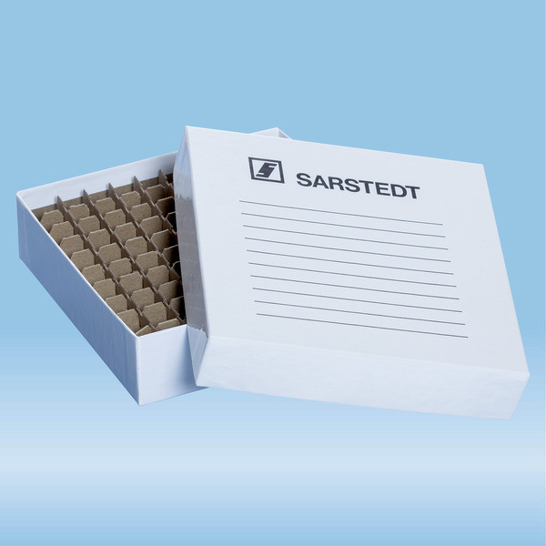 Storage box, slip-on lid, cardboard, format: 10 x 10, for 100 collection tubes