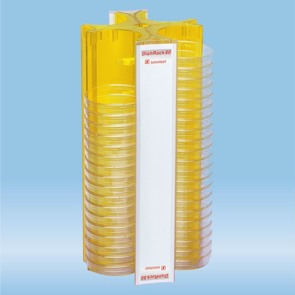 DishRack, height: 370 mm, yellow, for 88 petri dishes with 92 mm Ø
