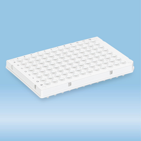 PCR plate half skirt, 96 well, white, Low Profile, 100 µl, PCR Performance Tested, PP
