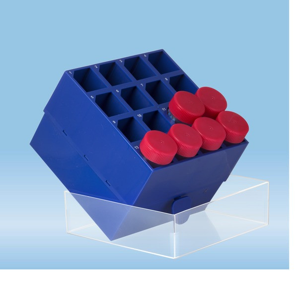 Storage box, slip-on lid, PP, format: 4 x 4, for 16 Collection tubes