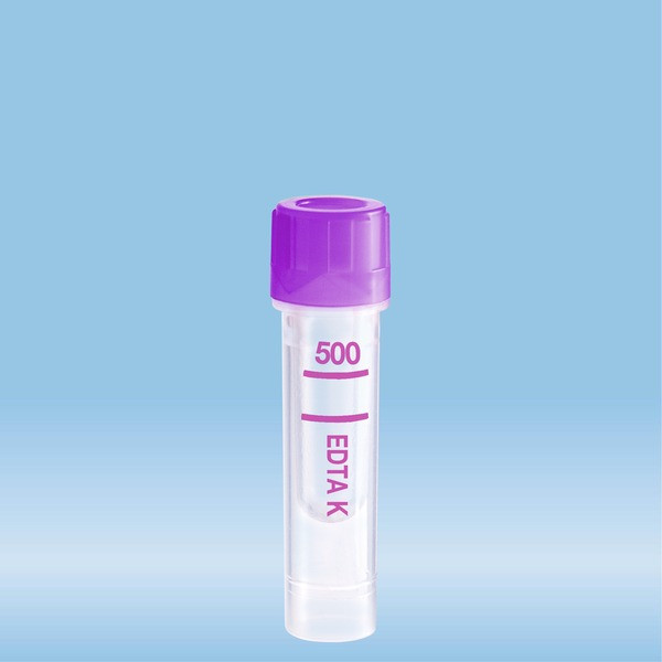 Microvette® 500 K3 EDTA, low lead, 500 µl, cap violet, flat base