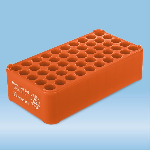 Block Rack D13, Ø opening: 13 mm, 5 x 10, orange