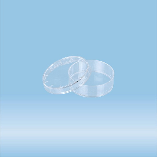 Petri dish, 35 x 10 mm, transparent, with ventilation cams