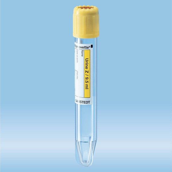 V-Monovette® Urine, 9.5 ml, cap yellow, (LxØ): 100 x 15 mm, 50 piece(s)/bag