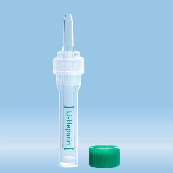Multivette® 600 Lithium heparin LH, 600 µl, cap green, screw cap