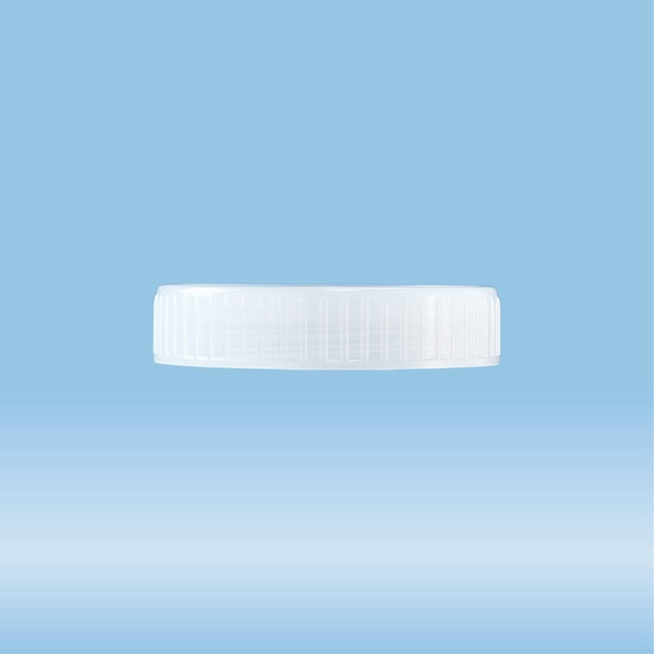 Screw cap, HD-PE, natural, 50 piece(s)/bag