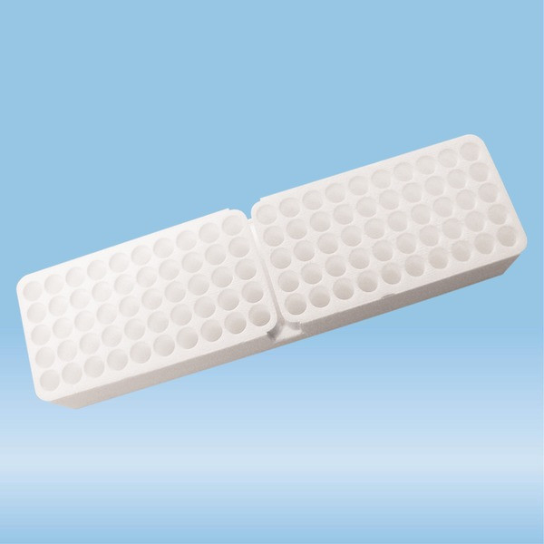 Rack, styrofoam, format: 20 x 5, suitable for S-Monovettes Ø 11 mm