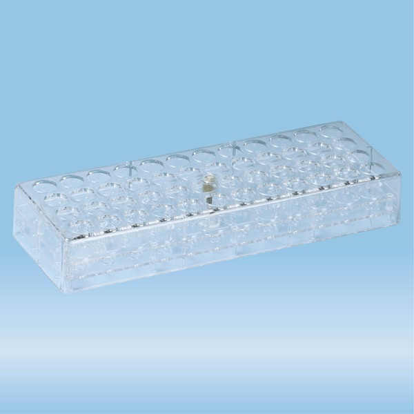Rack, PC, format: 12 x 4, suitable for tubes, square cuvettes, all S-Monovette® diameters