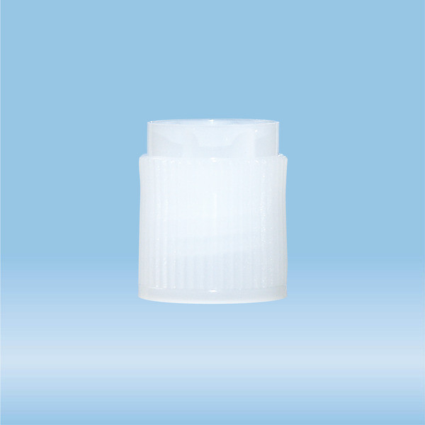 Screw cap, HD-PE, natural, for tubes 75 x 13 mm