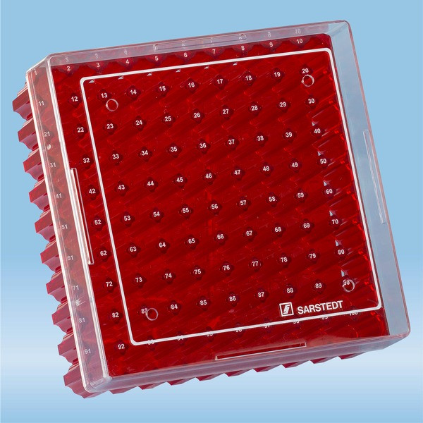 Cryobox, 132 x 132 x 53 mm, format: 10 x 10, for 100 collection tubes