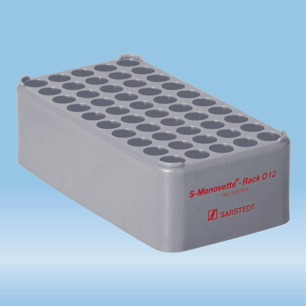 S-Monovette® rack D12, Ø opening: 12 mm, 5 x 10, grey