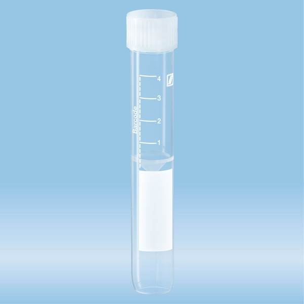 Screw cap tube, 5 ml, (LxØ): 92 x 15.3 mm, conical false bottom, rounded tube bottom, PP, cap assemb