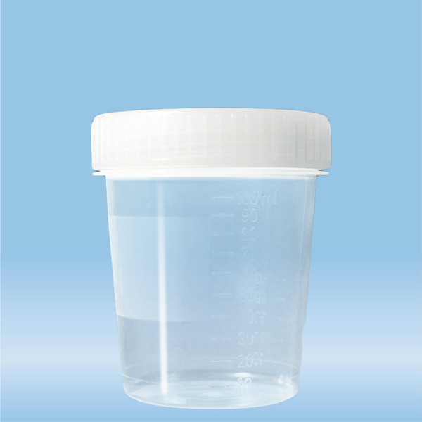 Container with screw cap, 100 ml, (ØxH): 57 x 76 mm, PP, transparent
