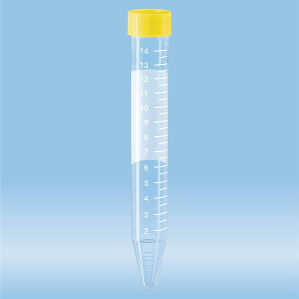 Screw cap tube, 15 ml, (LxØ): 120 x 17 mm, PS, with print