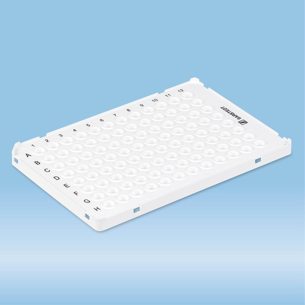 PCR plate half skirt, 96 well, white, Low Profile, 100 µl, PCR Performance Tested, PP