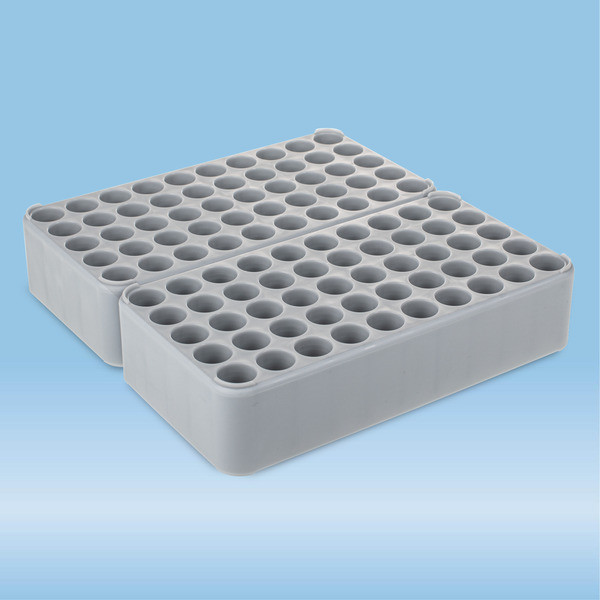 Double block rack D17, Ø opening: 17 mm, 10 x 10, grey