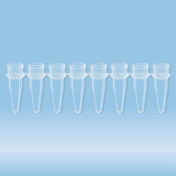 PCR strip of 8, 200 µl, PCR Performance Tested, transparent, PP