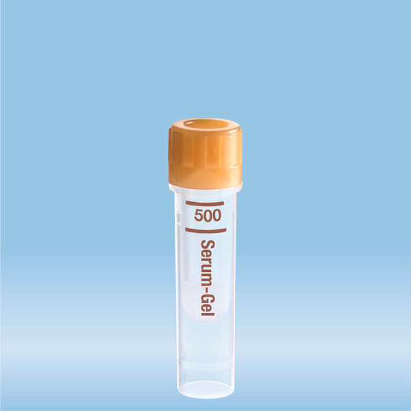 Microvette® 500 Serum Gel CAT, 500 µl, cap brown, flat base