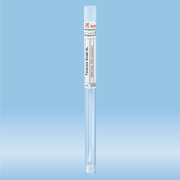 Forensic swab, XL, round, in the tube with ventilation membrane, ISO 18385, 125 mm, viscose
