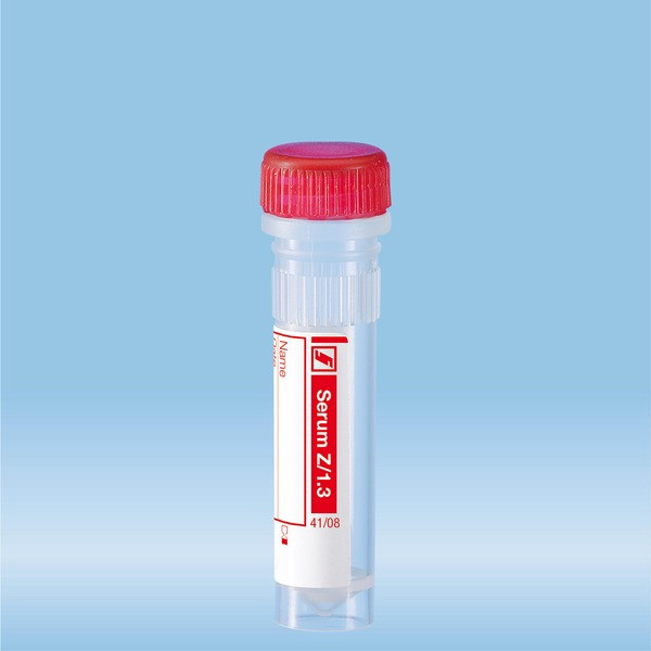 Micro sample tube Serum, 1.3 ml, screw cap, ISO