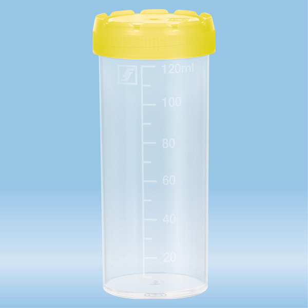 Multi-purpose container, max. volume: 120 ml, (LxØ): 105 x 44 mm, graduated, PP, transparent