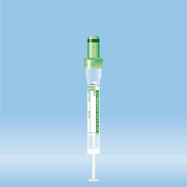 S-Monovette® Lithium heparin, 1.2 ml, cap green, (LxØ): 66 x 8 mm, with ...