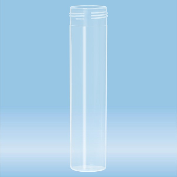 Mailing container, transparent, construction: round, length: 126 mm, Ø opening: 30 mm, without cap