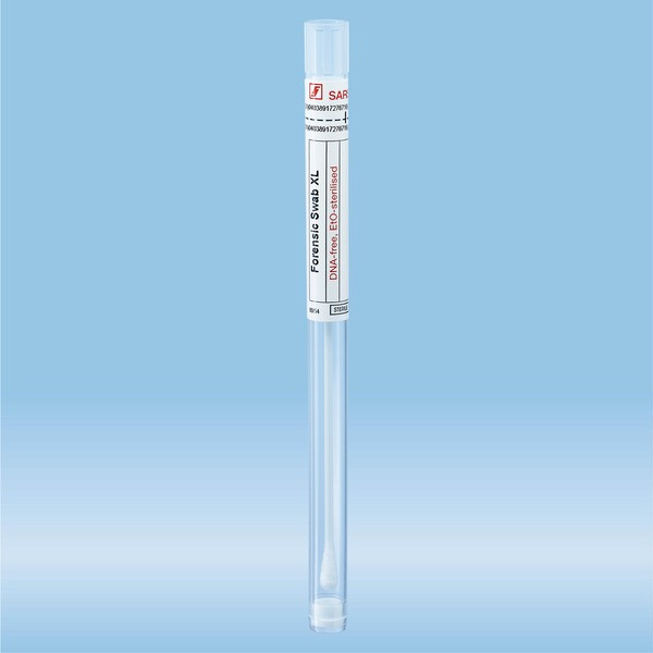Forensic swab, round, in the tube with ventilation membrane, ISO 18385, 125 mm, viscose