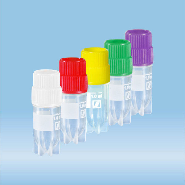 CryoPure tubes, 1.2 ml, QuickSeal screw cap, colour mix