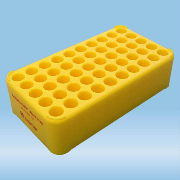S-Monovette® rack D13, Ø opening: 13 mm, 5 x 10, yellow