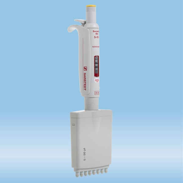 Sarpette® M, 8-channel, variable, 5 µl - 50 µl, yellow, 1 piece(s)/case