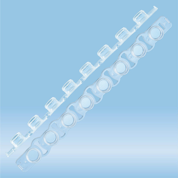 PCR strip of lids, Biosphere® plus, PP, highly transparent, flat cap