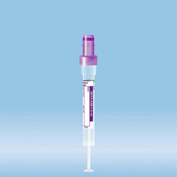 S-Monovette® EDTA K2E, 1.2 ml, cap violet, (LxØ): 66 x 8 mm, with plastic label