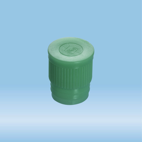 Push cap, green, suitable for tubes Ø 16-17 mm