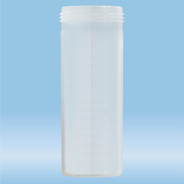 Mailing container, transparent, construction: round, length: 114 mm, Ø opening: 44 mm, without cap