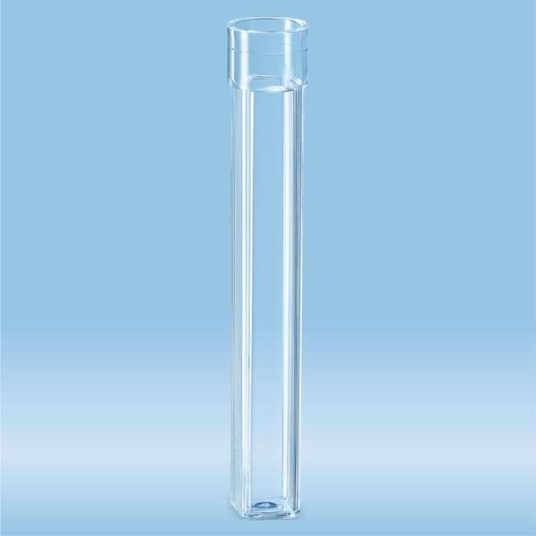 Round cuvette, 8 ml, (HxW) 96 x 12 mm, PS, transparent, optical sides