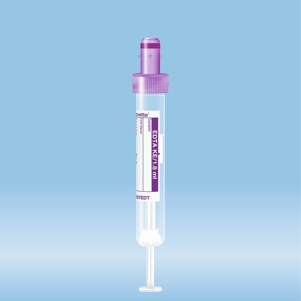 S-Monovette® EDTA K3E, 1.8 ml, cap violet, (LxØ): 65 x 13 mm, with paper label