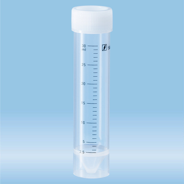Screw cap tube, 30 ml, (LxØ): 107 x 25 mm, PP, with print