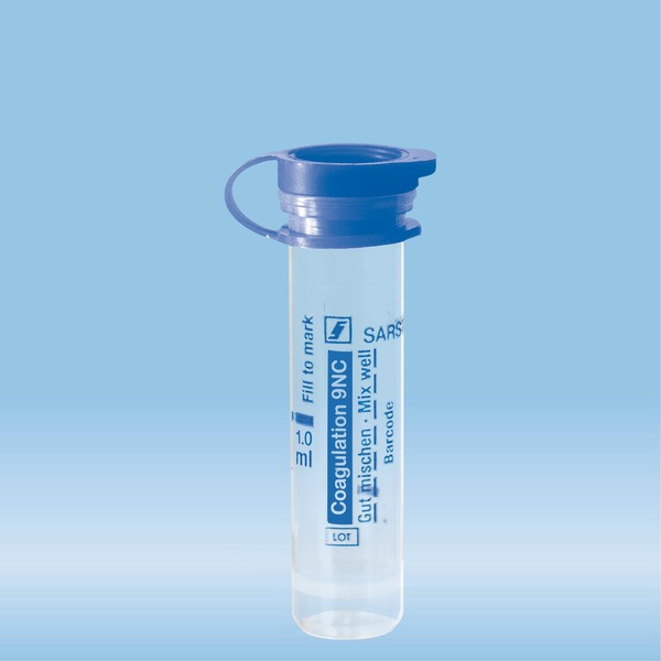 Micro sample tube Citrate 9NC, 1 ml, push cap, ISO