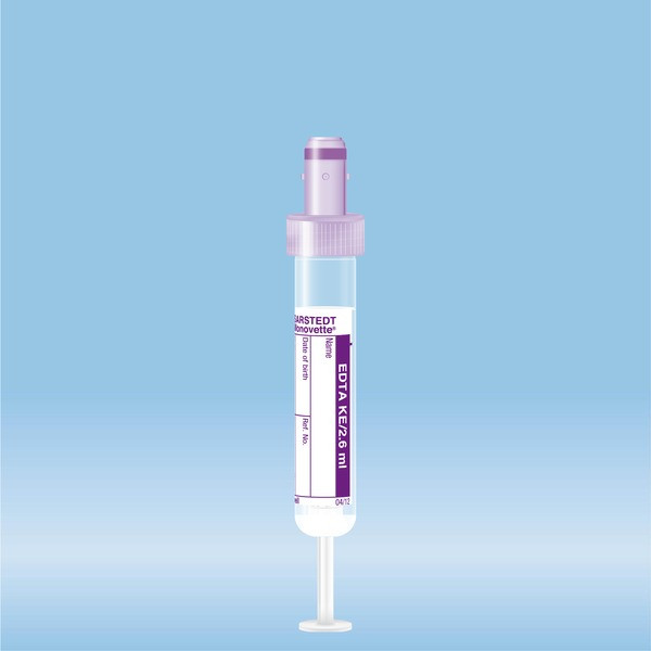 S-Monovette® EDTA K3E, 2.6 ml, cap violet, (LxØ): 65 x 13 mm, with paper label