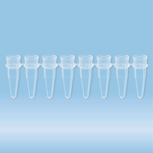 PCR strip of 8, 200 µl, PCR Performance Tested, transparent, PP