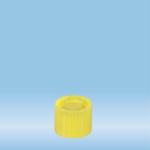 Screw cap, yellow, suitable for tubes Ø 16-16.5 mm