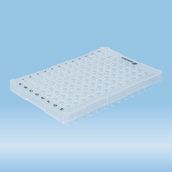 PCR plate half skirt, 96 well, transparent, High Profile, 200 µl, Low DNA-binding, PCR Performance T
