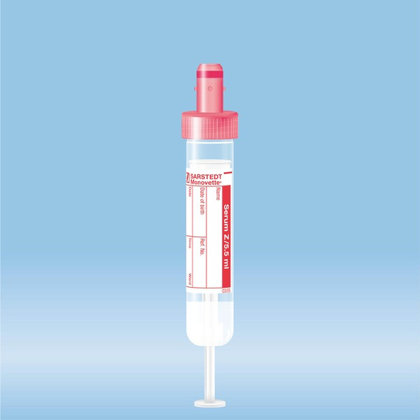 S-Monovette® Serum, 5.5 ml, cap red, (LxØ): 75 x 15 mm, with paper label